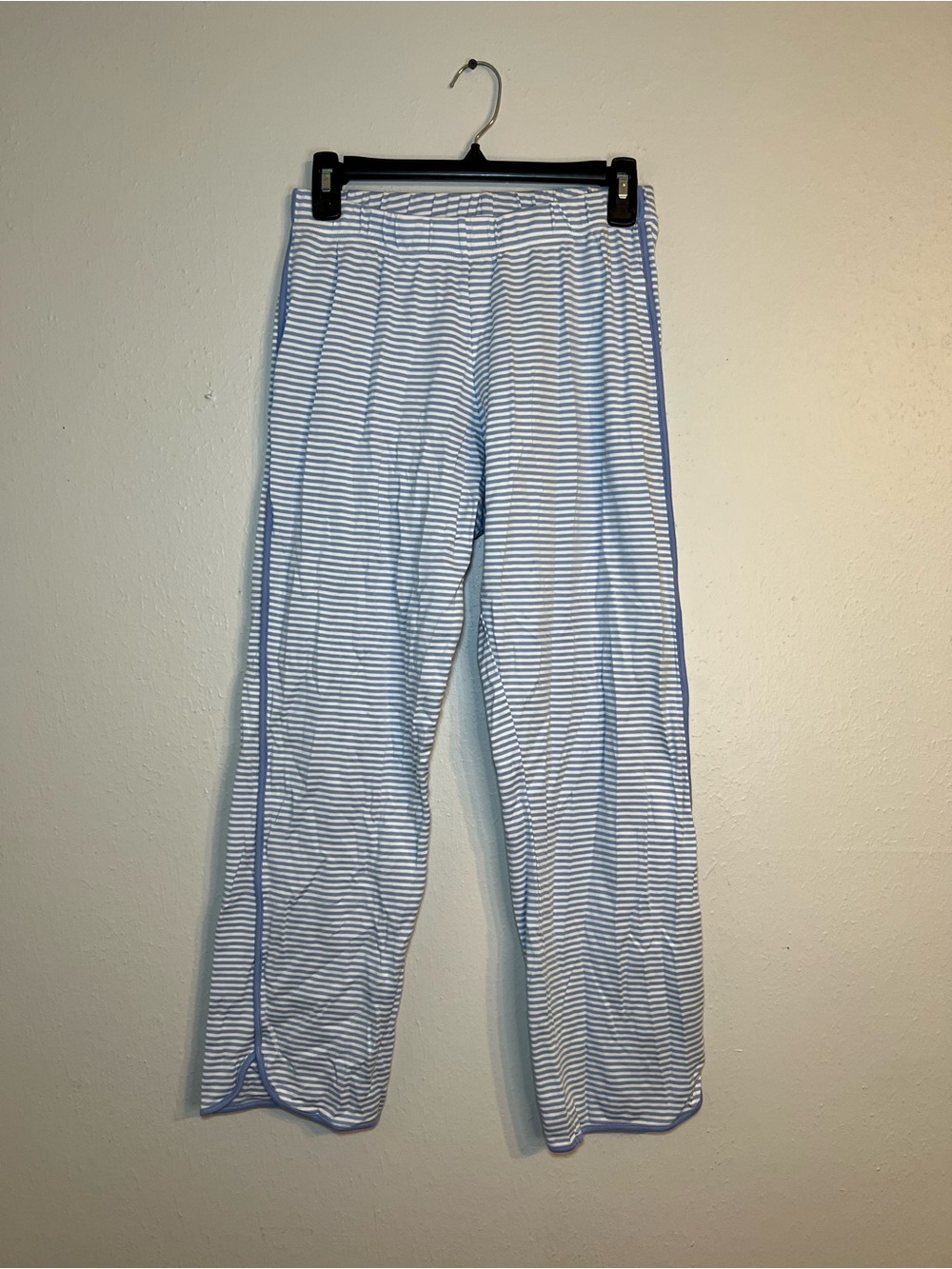 LAKE Pima Cotton Light Blue Stripe Lounge Pajamas Pants women’s size small